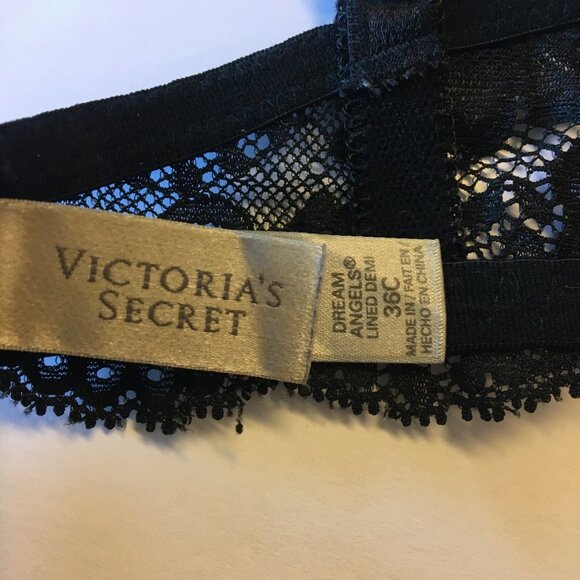 Victoria's Secret Dream Angels Demi Bra Black & Pink Size 36C - Picture 6 of 11